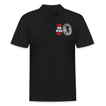 Fußballzubehör Geschenkidee Fußballfan - Männer Poloshirt - Schwarz - Vorne - Kai (181cm)