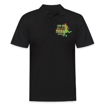 Fußballzubehör Geschenkidee Fußballfan - Männer Poloshirt - Schwarz - Vorne - Kai (181cm)