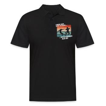 Fußballzubehör Geschenkidee Fußballfan - Männer Poloshirt - Schwarz - Vorne - Kai (181cm)
