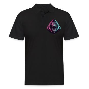 Wütender Gorillakopf im Pop-Art-Stil - Männer Poloshirt - Schwarz - Vorne - Kai (181cm)