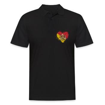 Herz Sizilien Flagge Vintage - Männer Poloshirt - Schwarz - Vorne - Kai (181cm)