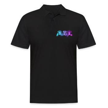 Les trois singes | 3 singes sages singes sages - Polo Homme - noir - Devant - Kai (181cm)