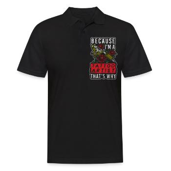 Tattoo Tätowierung Ink Kunst - Männer Poloshirt - Schwarz - Vorne - Kai (181cm)