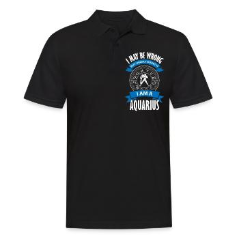 Horoskop Astrologie Februar Stern - Männer Poloshirt - Schwarz - Vorne - Kai (181cm)