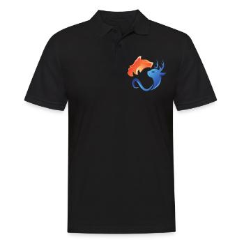 Fire and water, opposites, fox, deer - Men's Polo Shirt - black - Front - Kai (181cm)