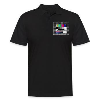 TV Testbild Retro 80er Jahre Kostüm - Männer Poloshirt - Schwarz - Vorne - Kai (181cm)