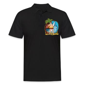 Surfeur Père Noël Cadeau vacances - Polo Homme - noir - Devant - Kai (181cm)
