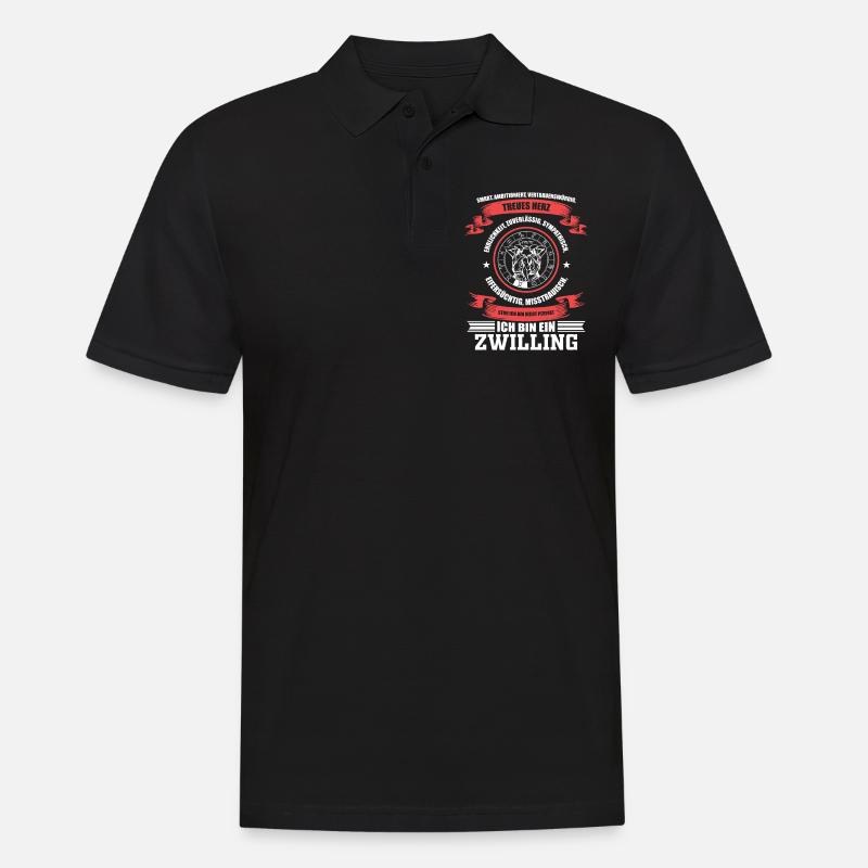 Sternzeichen Zwillinge Horoskop - Männer Poloshirt - Schwarz