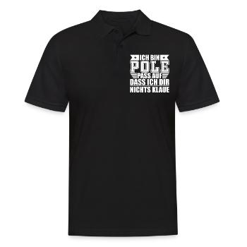 Ich bin Pole Sprüche Geschenk - Männer Poloshirt - Schwarz - Vorne - Kai (181cm)
