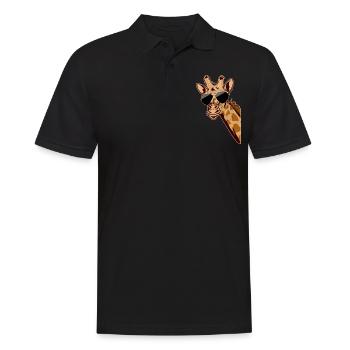 Angry giraffe safari africa savanna zoo keeper zoo - Men's Polo Shirt - black - Front - Kai (181cm)