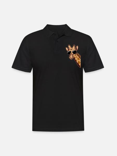 Giraffe Safari Afrika Zoo Savanne Zoowärter - Männer Poloshirt - Schwarz