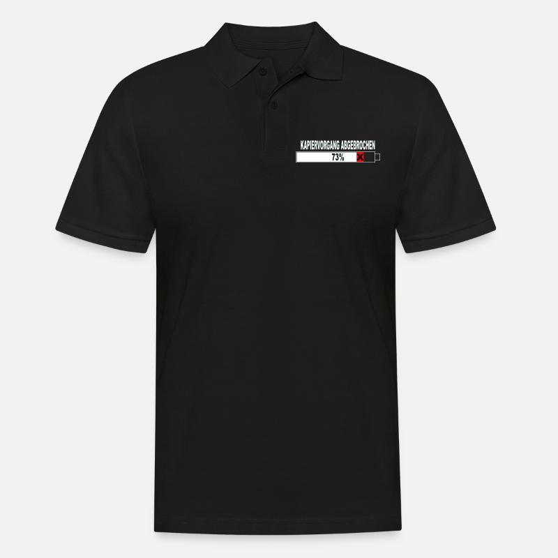 Witziger Spruch Kapiervorgang Abgebrochen - Männer Poloshirt - Schwarz