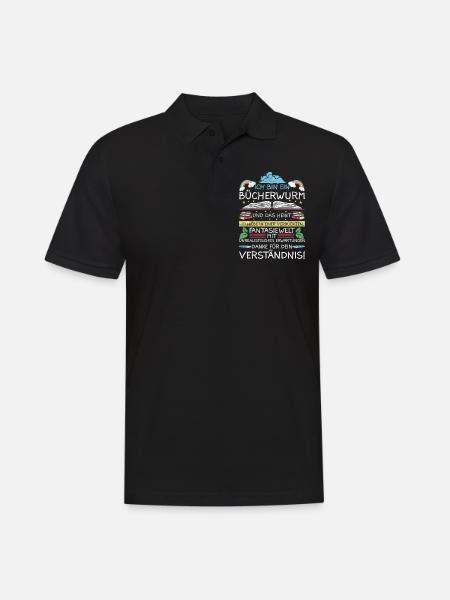 Lesen Leseratte Bücherwurm Geschenkidee - Männer Poloshirt - Schwarz