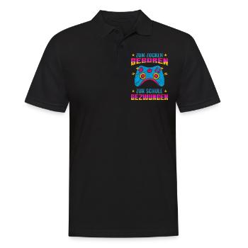 Gaming Gamer Gambler School Student Saying - Men's Polo Shirt - black - Front - Kai (181cm)