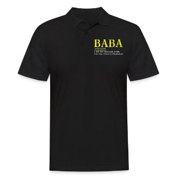Baba Geschenk | Lustiges Vatertag Sprüche Geschenk - Männer Poloshirt - Schwarz - Vorne - Kai (181cm)
