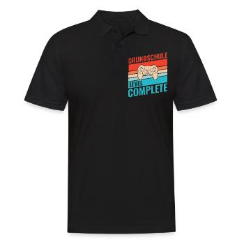 Abschluss Grundschule Retro Vintage Level complete - Männer Poloshirt - Schwarz - Vorne - Kai (181cm)