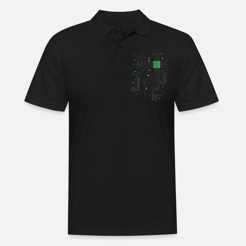 Admin Computer Herz Informatiker - Männer Poloshirt - Schwarz