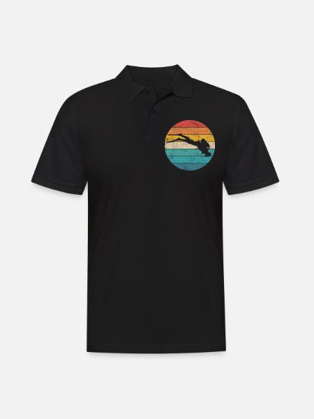 Tauchen | Taucher Retro Vintage - Männer Poloshirt - Schwarz