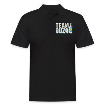 Team Ouzo - Lustige Grieche Griechenland Geschenke - Männer Poloshirt - Schwarz - Vorne - Kai (181cm)