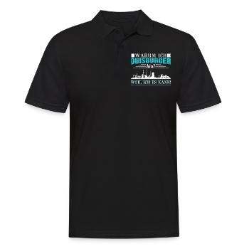 Warum ich Duisburger bin? Weil ich es kann! - Männer Poloshirt - Schwarz - Vorne - Kai (181cm)