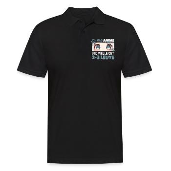 Sarkastisches Kawaii Statement für Manga-Liebhaber - Männer Poloshirt - Schwarz - Vorne - Kai (181cm)