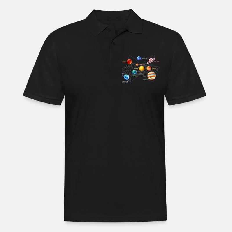 Sonnensystem Planeten - Männer Poloshirt - Schwarz