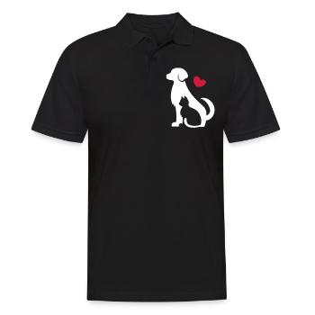 Chien avec chat - amis pour toujours - chat et chien - Polo Homme - noir - Devant - Kai (181cm)