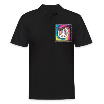 Hippie Peace Groovy Flowerpower Boho Woodstock - Polo Homme - noir - Devant - Kai (181cm)