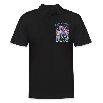 T-shirt Dragon Conte de fées Dragon Kanji japonais - Polo Homme - noir - Devant - Kai (181cm)
