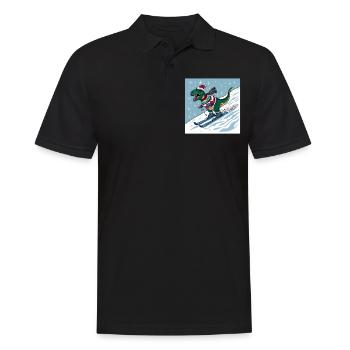 Dinosaurier Trex T-Rex Christmas Weihnachten Xmas - Männer Poloshirt - Schwarz - Vorne - Kai (181cm)