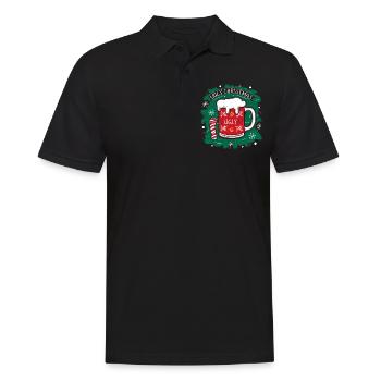 Bier Weihnachten Weihnachtsmann Xmas Christmas - Männer Poloshirt - Schwarz - Vorne - Kai (181cm)