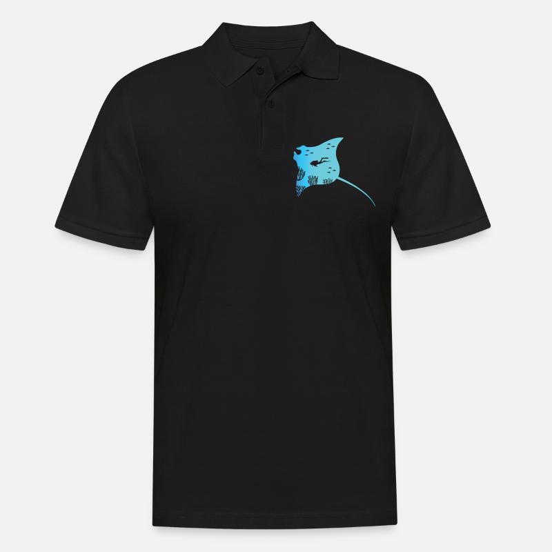 Manta Und Rochen Taucher Geschenk - Männer Poloshirt - Schwarz