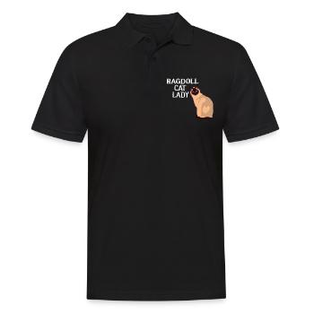 Ragdoll Katzen Lady - Männer Poloshirt - Schwarz - Vorne - Kai (181cm)