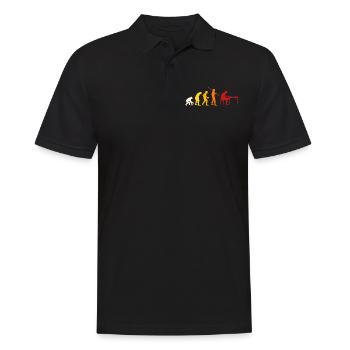 Schach Evolution - Männer Poloshirt - Schwarz - Vorne - Kai (181cm)