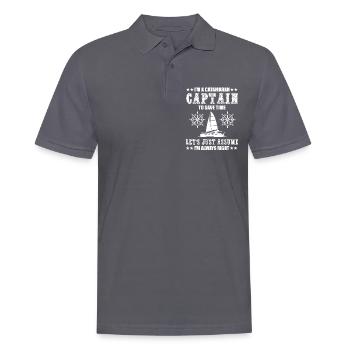 Catamaran Captain - Men's Polo Shirt - charcoal grey - Front - Nico (186cm)