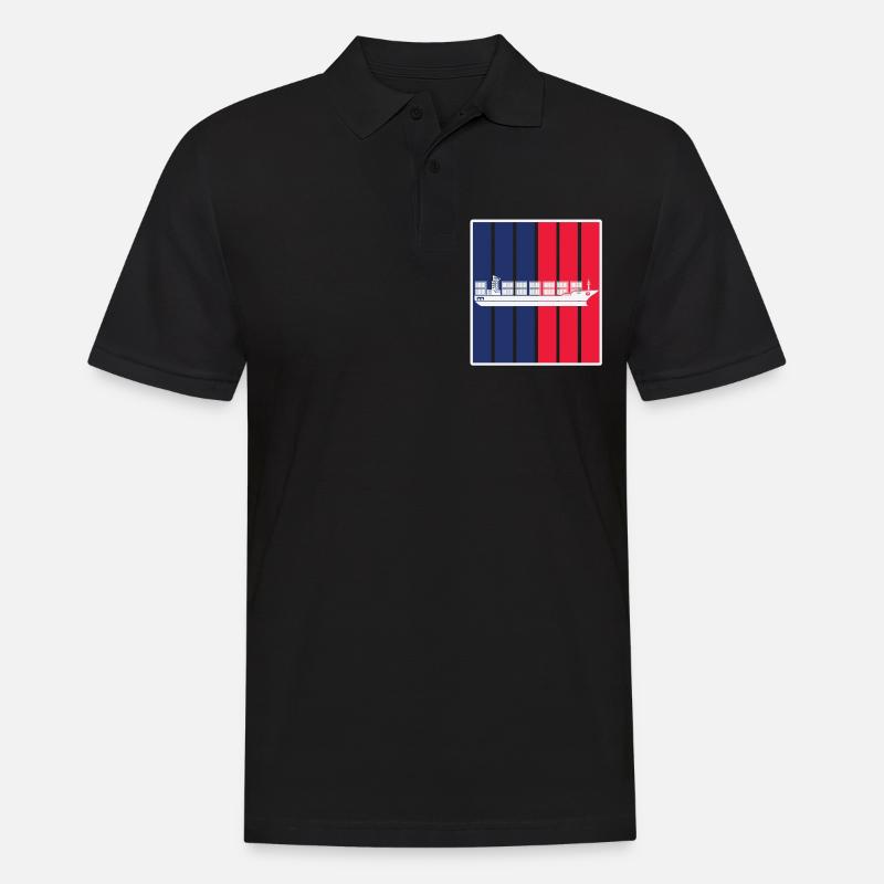 Containerschiff - Männer Poloshirt - Schwarz