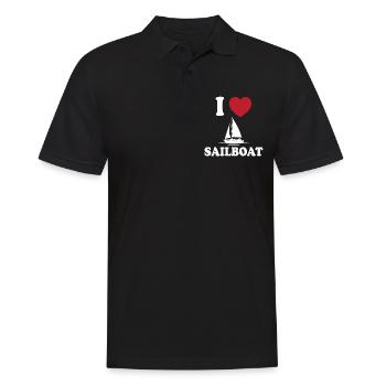 Ich Liebe Segeln - Männer Poloshirt - Schwarz - Vorne - Kai (181cm)