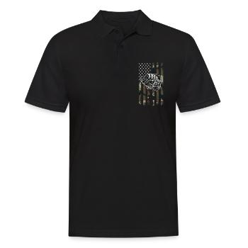 USA Flagge Crappie Fish - Männer Poloshirt - Schwarz - Vorne - Kai (181cm)