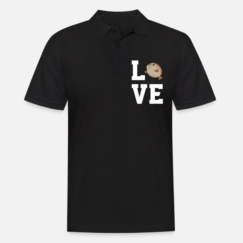 Liebe Kugelfische - Männer Poloshirt - Schwarz