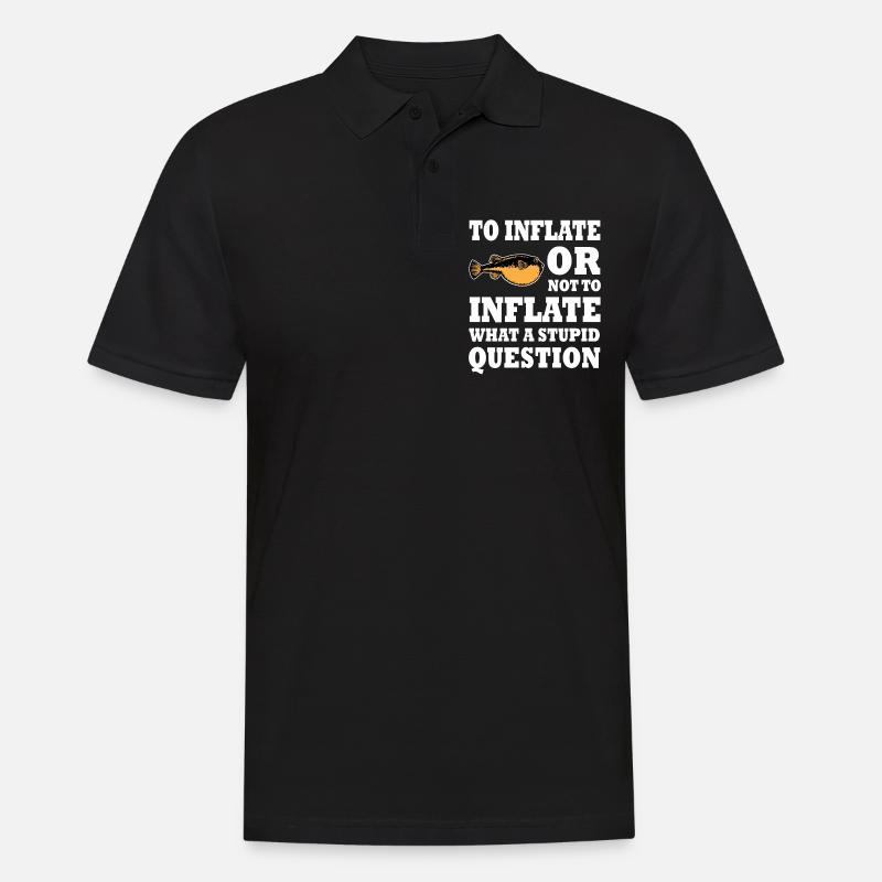 Lustiger Kugelfisch Spruch - Männer Poloshirt - Schwarz