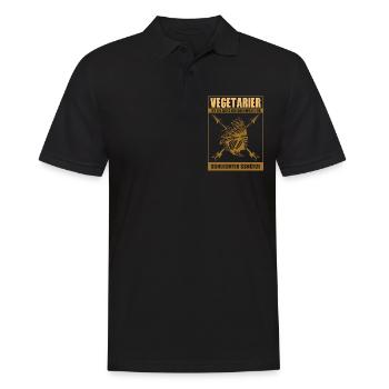 Le végétarien est un vieux mot indien - Anti Vegan - Polo Homme - noir - Devant - Kai (181cm)