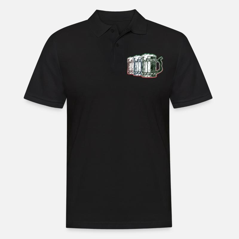 Volle Bierkrüge - Männer Poloshirt - Schwarz