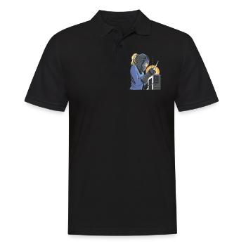 Schweißer Outfit für Schweißerinnen und - Männer Poloshirt - Schwarz - Vorne - Kai (181cm)