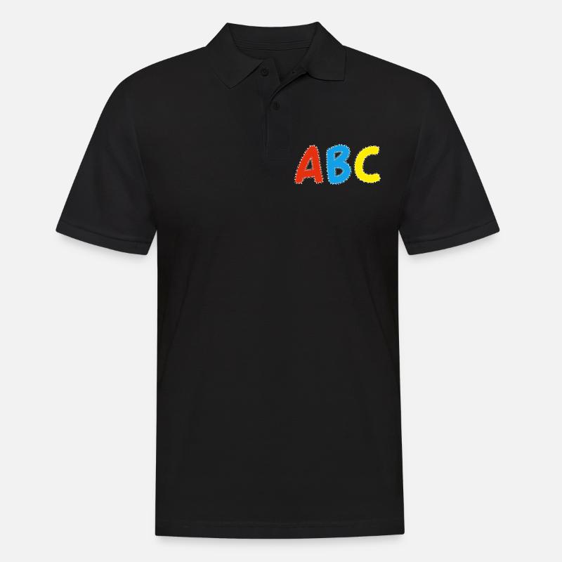 ABC- Schulstart, Schukind - Männer Poloshirt - Schwarz