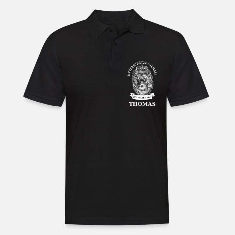 Thomas Geschenk Name Löwe - Männer Poloshirt - Schwarz