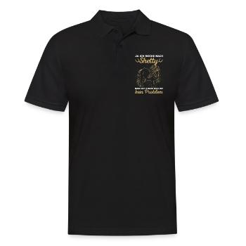 Shetlandpony Shetty Shettypony - Männer Poloshirt - Schwarz - Vorne - Kai (181cm)