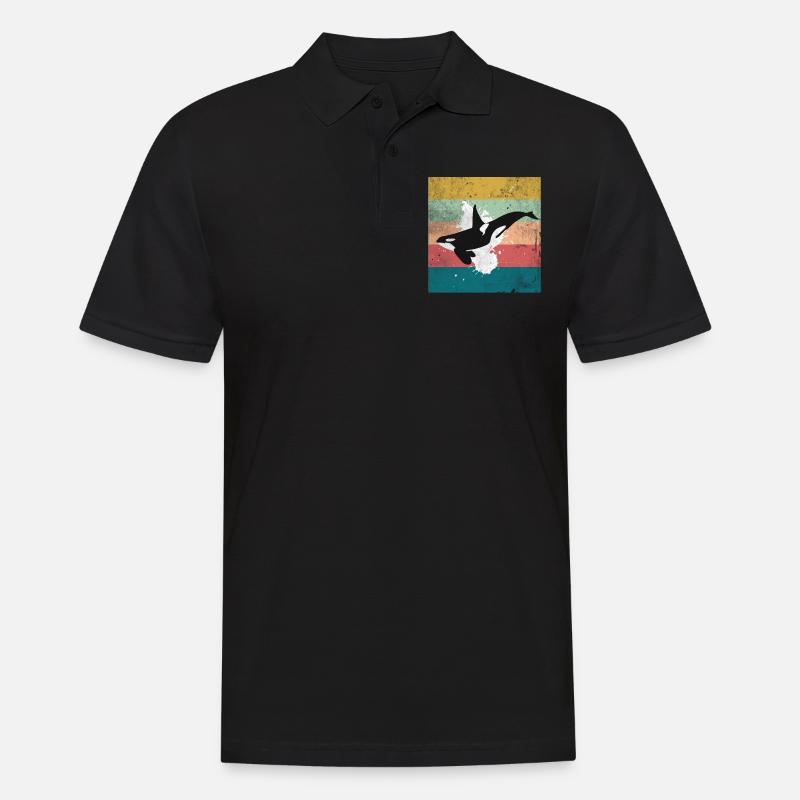 Orca Love Stamp - Männer Poloshirt - Schwarz