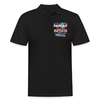 Artiste - Peinture - Dessin - Cadeau - Parfait - Polo Homme - noir - Devant - Kai (181cm)