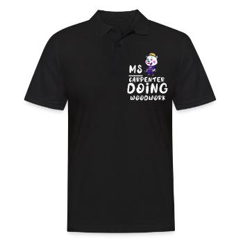 Frau Schreinerin bei Holzarbeiten Weibliche Mutter - Männer Poloshirt - Schwarz - Vorne - Kai (181cm)