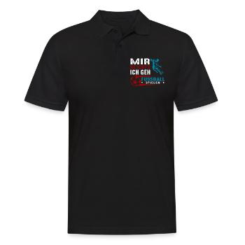 Fussball spielen - Männer Poloshirt - Schwarz - Vorne - Kai (181cm)